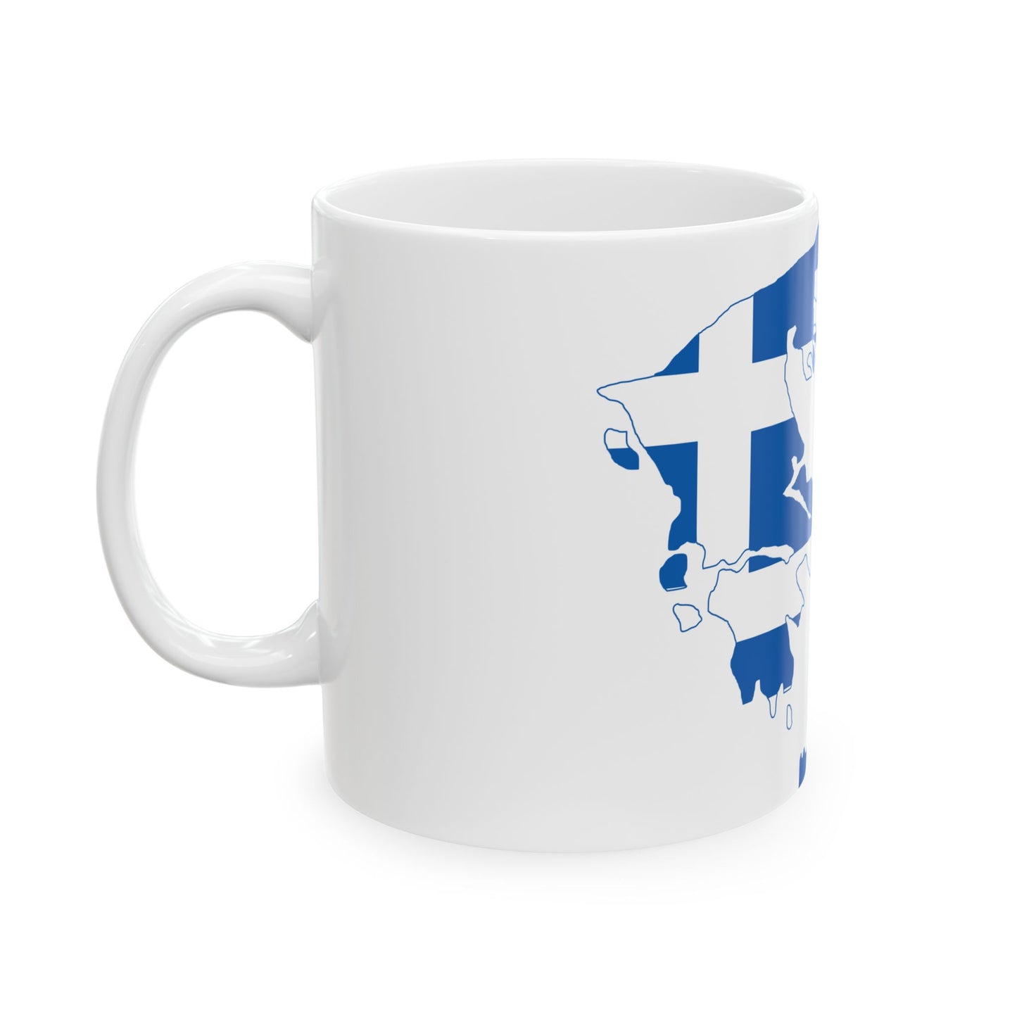 Flag-map of Greater Greece Megali Idea (Greece) White Coffee Mug-Go Mug Yourself