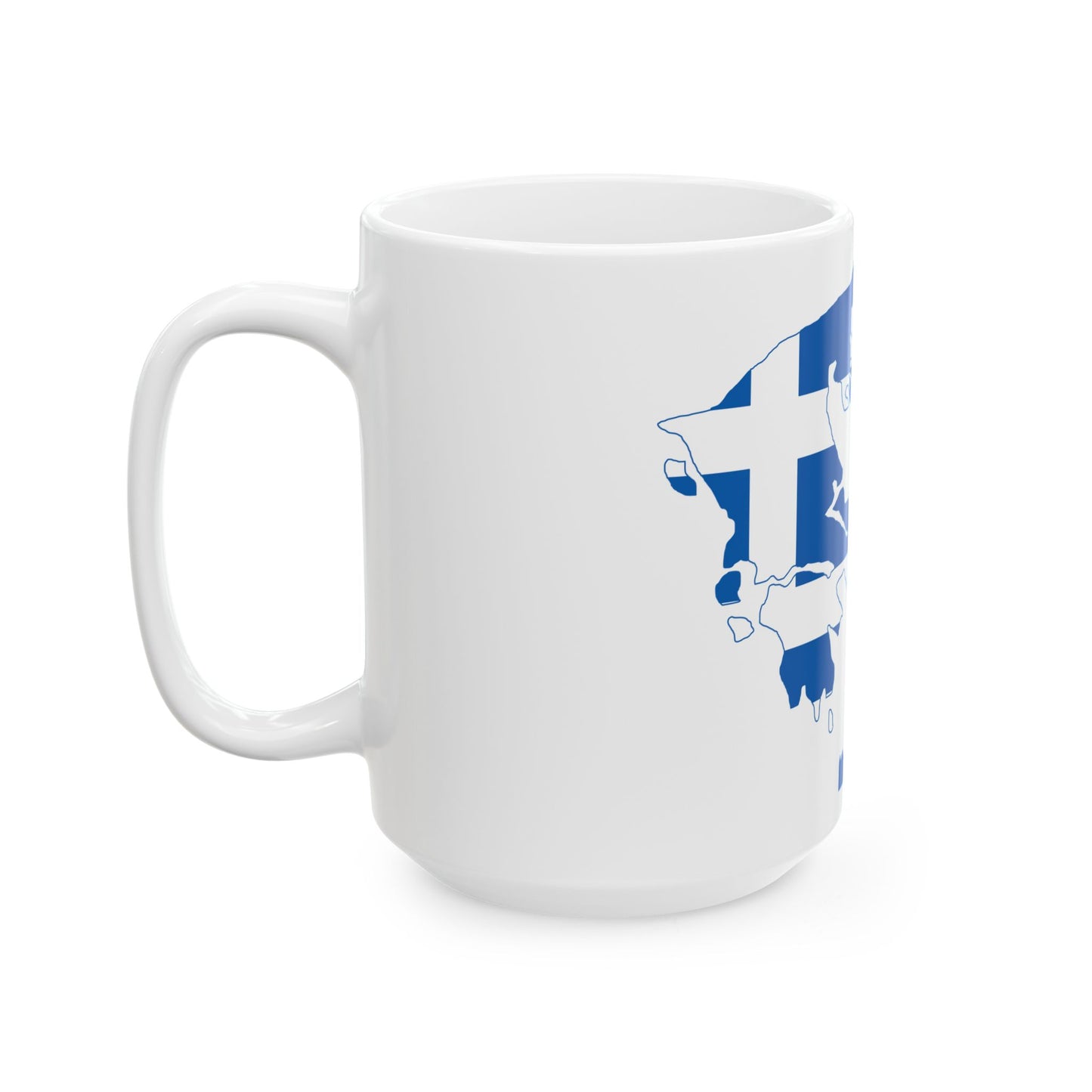 Flag-map of Greater Greece Megali Idea (Greece) White Coffee Mug-Go Mug Yourself