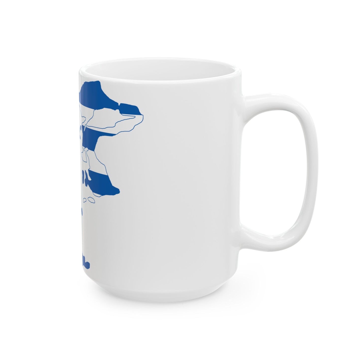 Flag-map of Greater Greece Megali Idea (Greece) White Coffee Mug-Go Mug Yourself