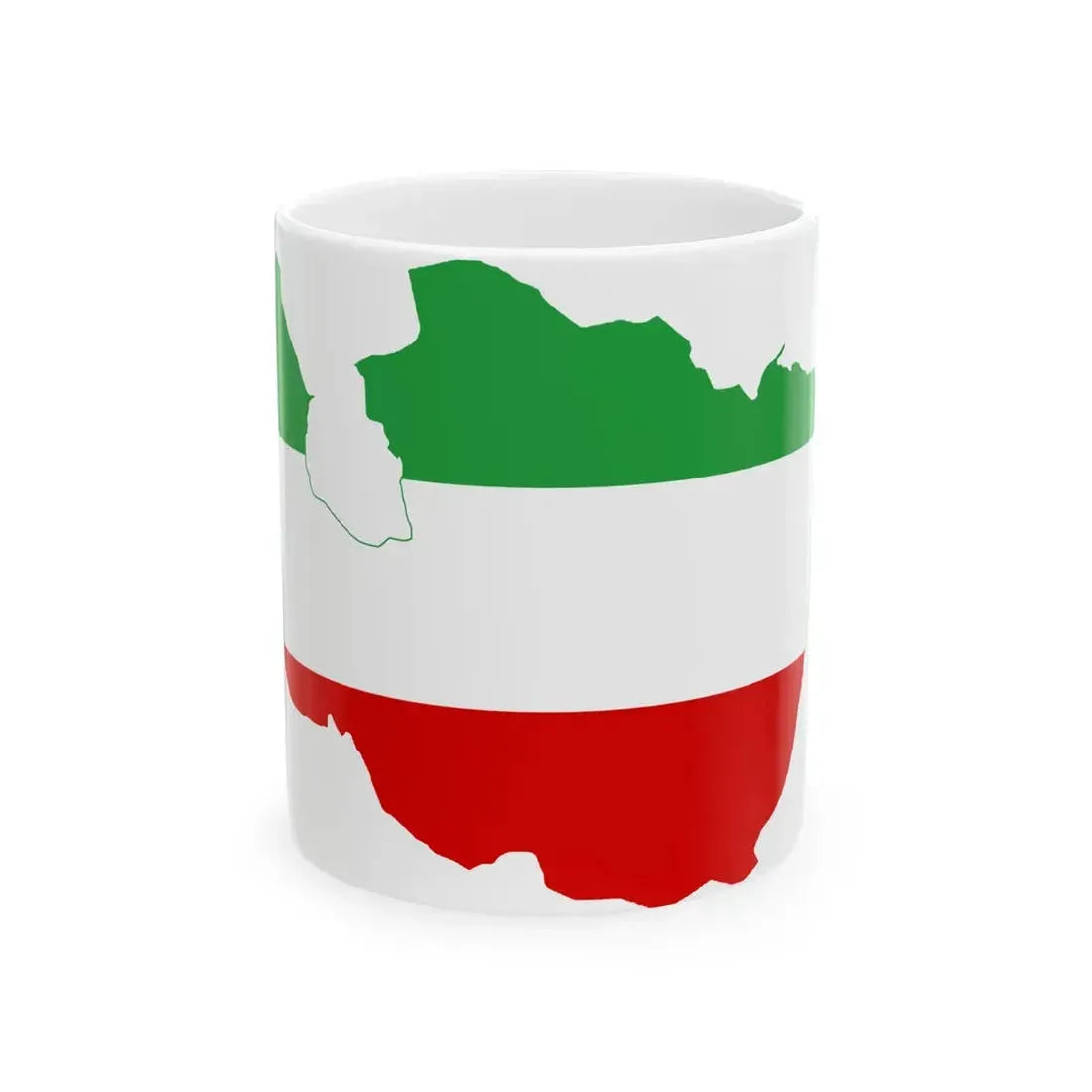 Flag-map of Greater Iran tricolour (Iran) White Coffee Mug 11oz - Go Mug Yourself