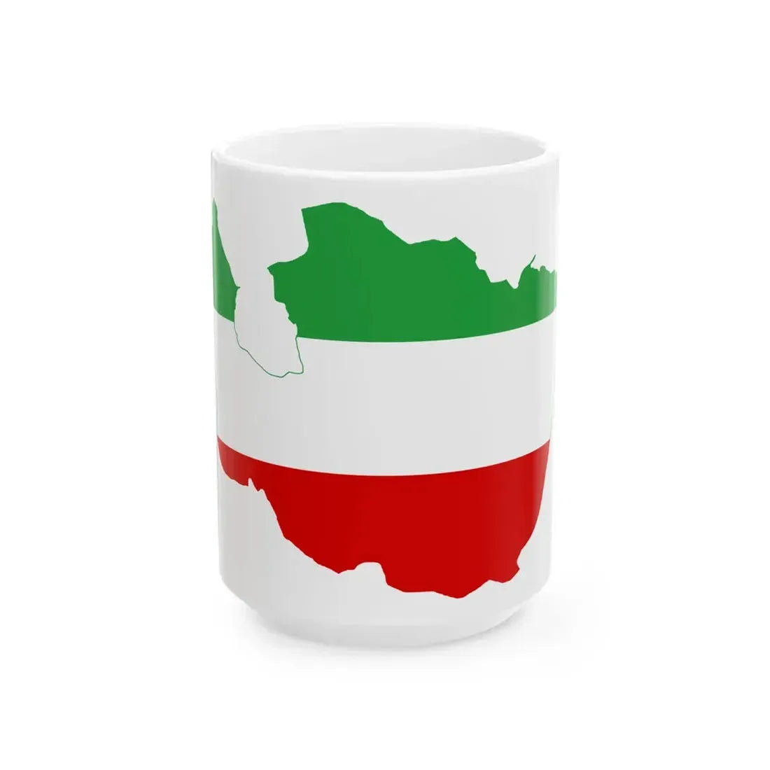 Flag-map of Greater Iran tricolour (Iran) White Coffee Mug 15oz - Go Mug Yourself