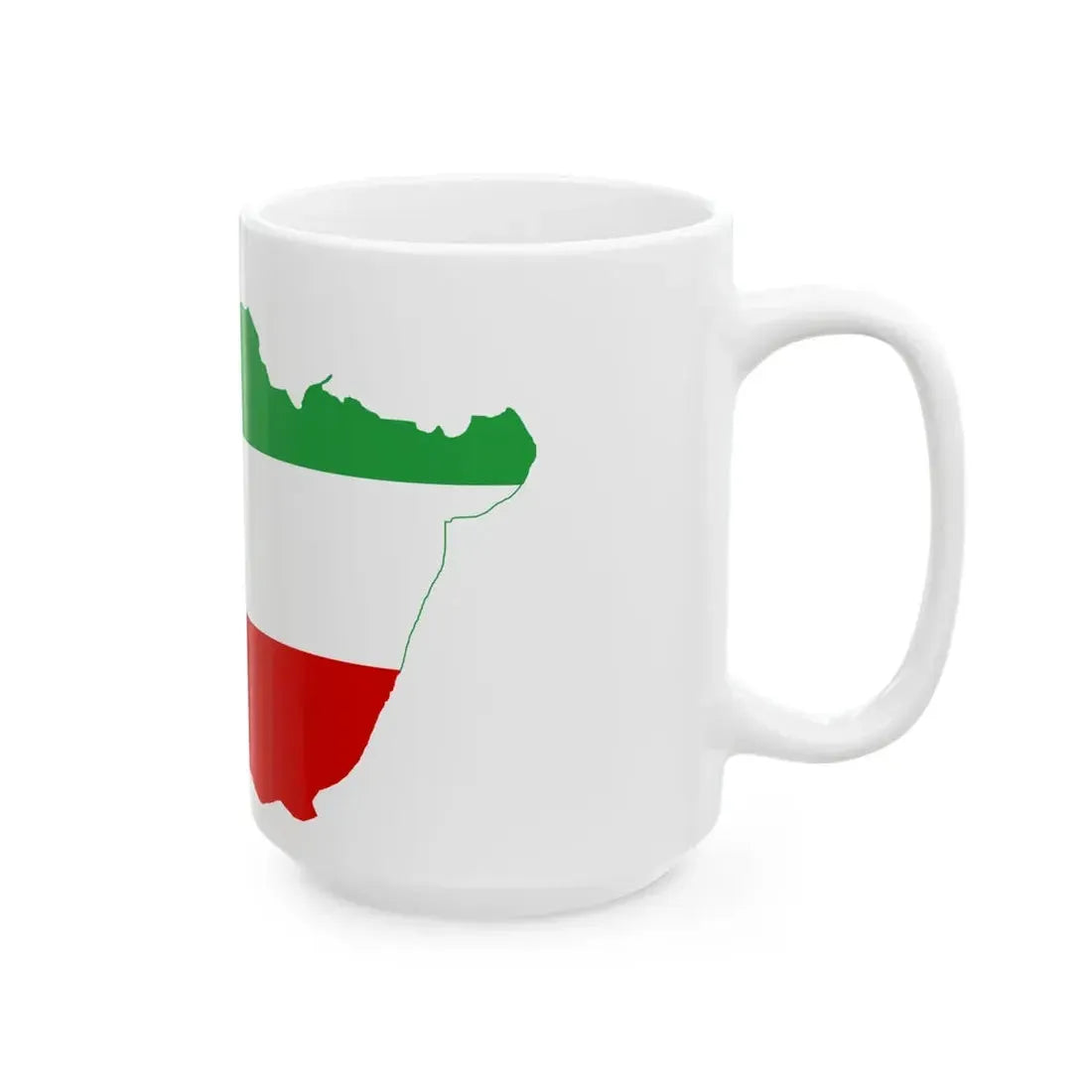 Flag-map of Greater Iran tricolour (Iran) White Coffee Mug - Go Mug Yourself