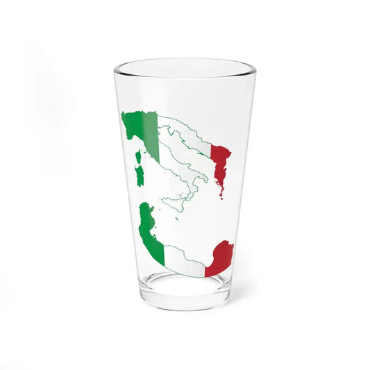 Flag map of Greater Italy (Italy) Pint Glass 16oz 16oz - Go Mug Yourself