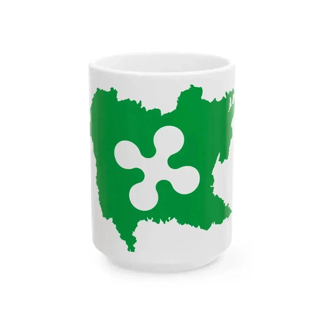 Flag map of Greater Lombardy (Italy) White Coffee Mug 15oz - Go Mug Yourself
