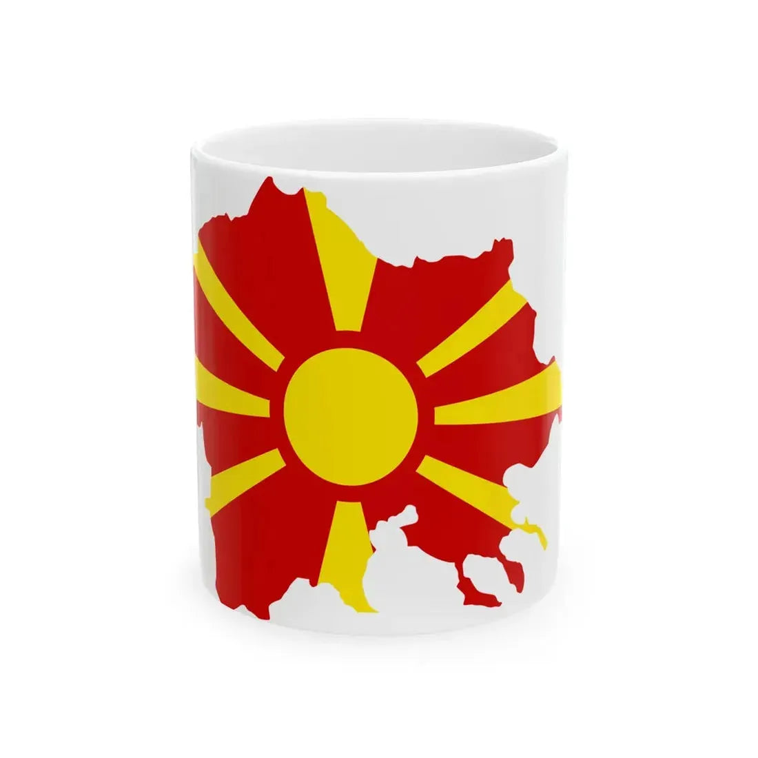 Flag-map of Greater Macedonia (North Macedonia) White Coffee Mug 11oz - Go Mug Yourself