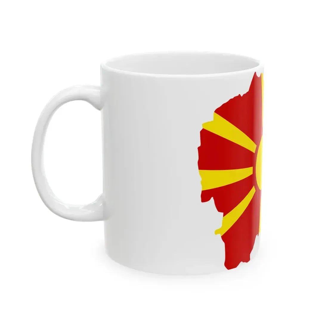 Flag-map of Greater Macedonia (North Macedonia) White Coffee Mug - Go Mug Yourself