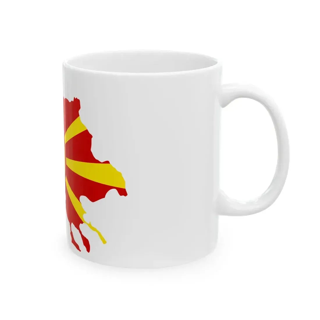 Flag-map of Greater Macedonia (North Macedonia) White Coffee Mug - Go Mug Yourself