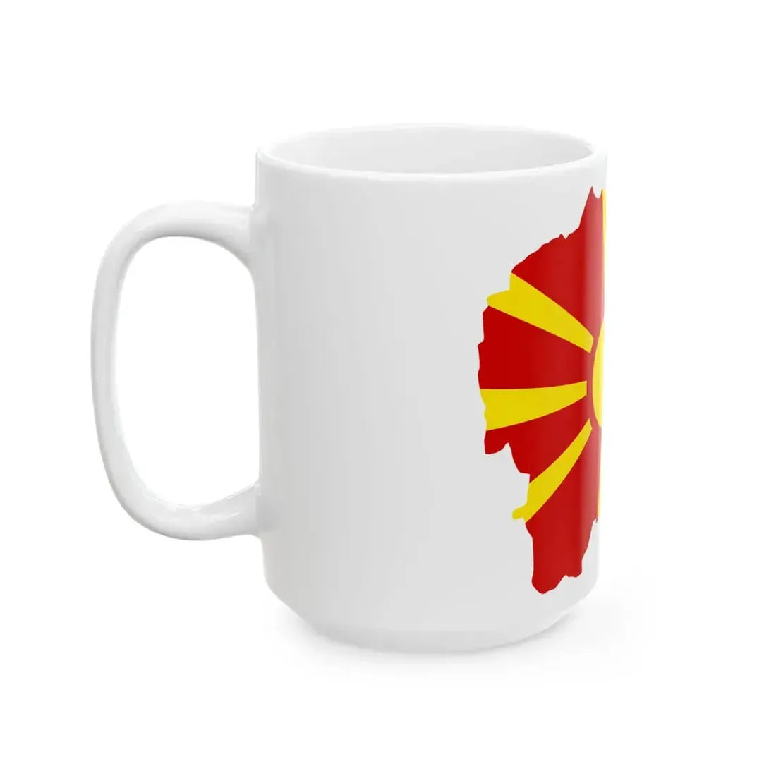 Flag-map of Greater Macedonia (North Macedonia) White Coffee Mug - Go Mug Yourself