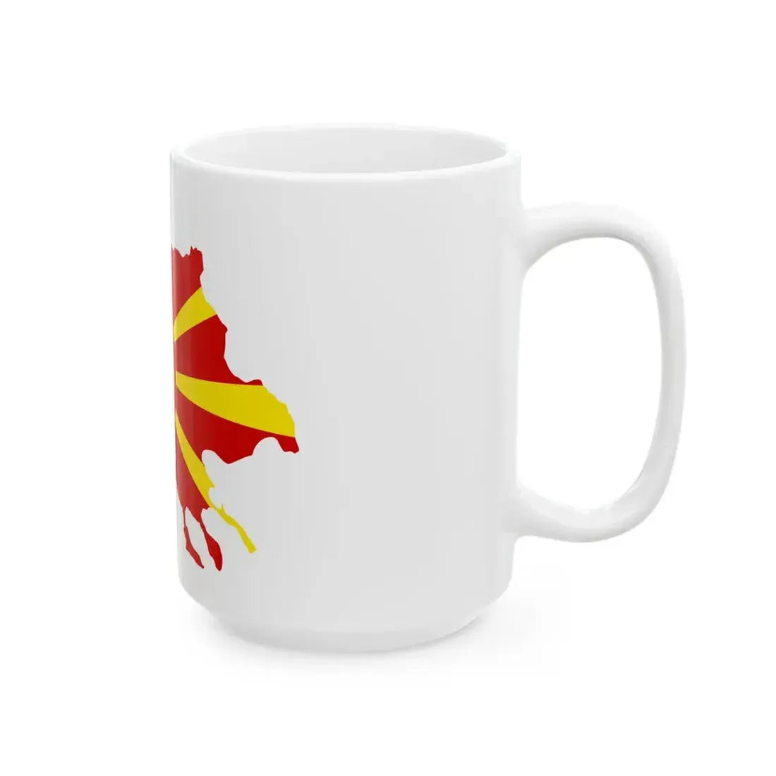 Flag-map of Greater Macedonia (North Macedonia) White Coffee Mug - Go Mug Yourself
