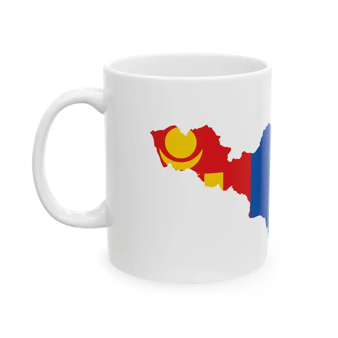 Flag-map of Greater Mongolia (Mongolia) White Coffee Mug - Go Mug Yourself