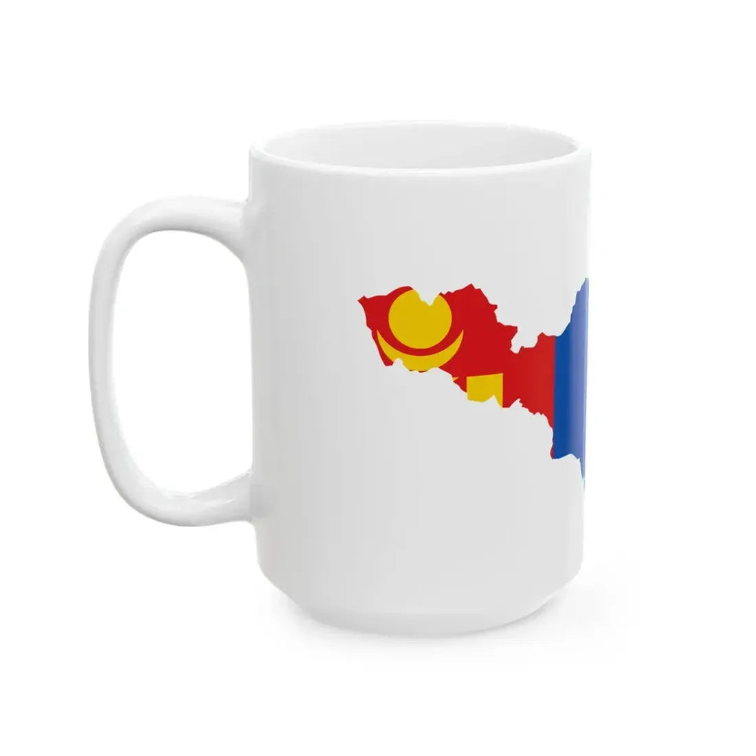 Flag-map of Greater Mongolia (Mongolia) White Coffee Mug - Go Mug Yourself