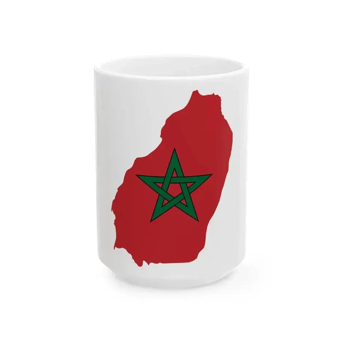 Flag map of Greater Morocco (Morocco) White Coffee Mug 15oz - Go Mug Yourself