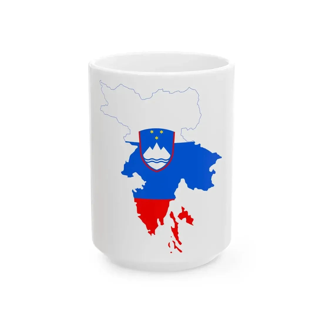 Flag-map of Greater Slovenia (Slovenia) White Coffee Mug 15oz - Go Mug Yourself