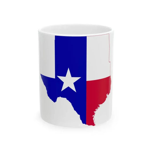 Flag Map of Greater Texas (United States) White Coffee Mug 11oz - Go Mug Yourself