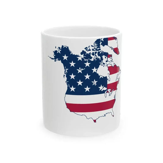 Flag map of Greater Trump United States (Canada) White Coffee Mug 11oz - Go Mug Yourself