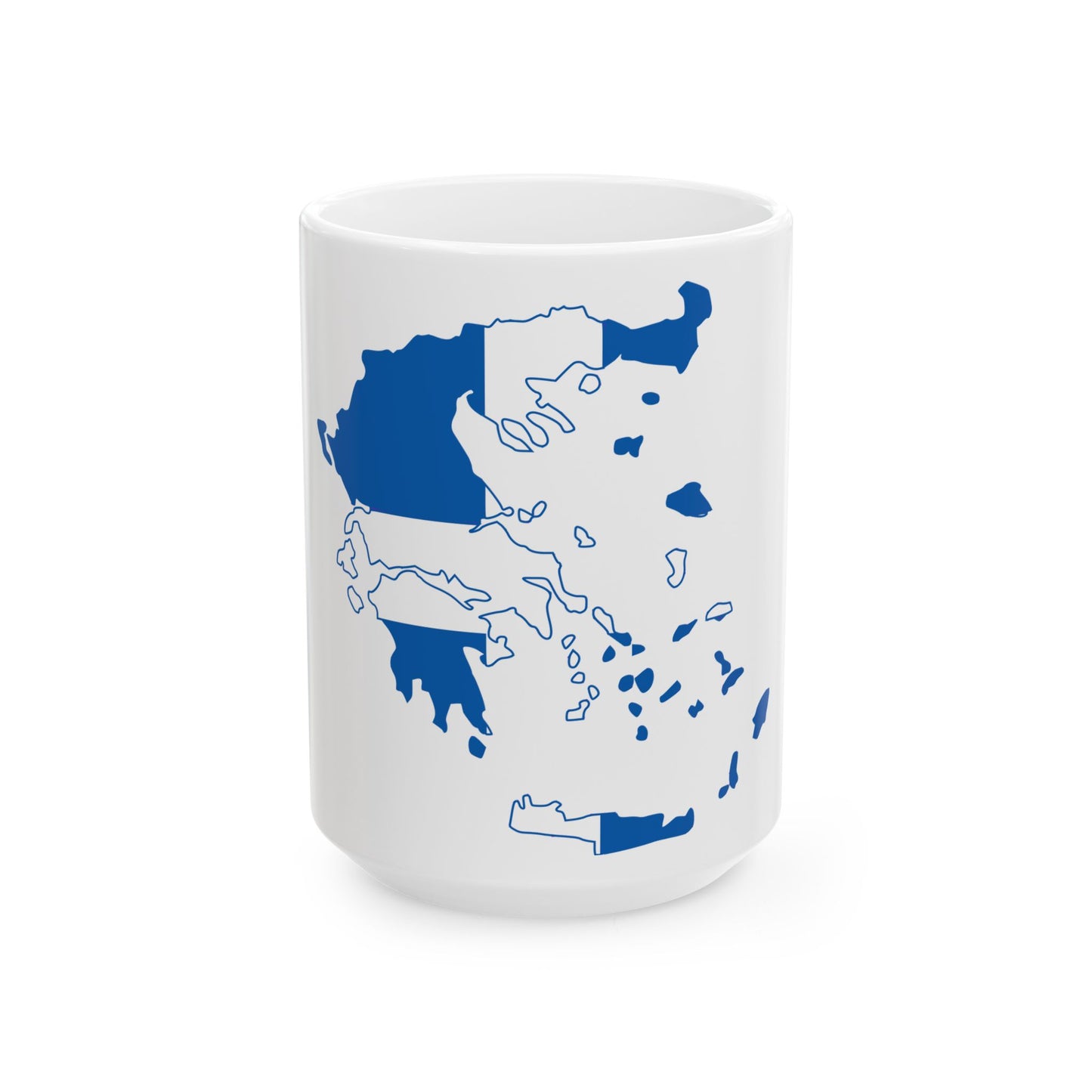 Flag-map of Greece 1822-1978 (Greece) White Coffee Mug-15oz-Go Mug Yourself