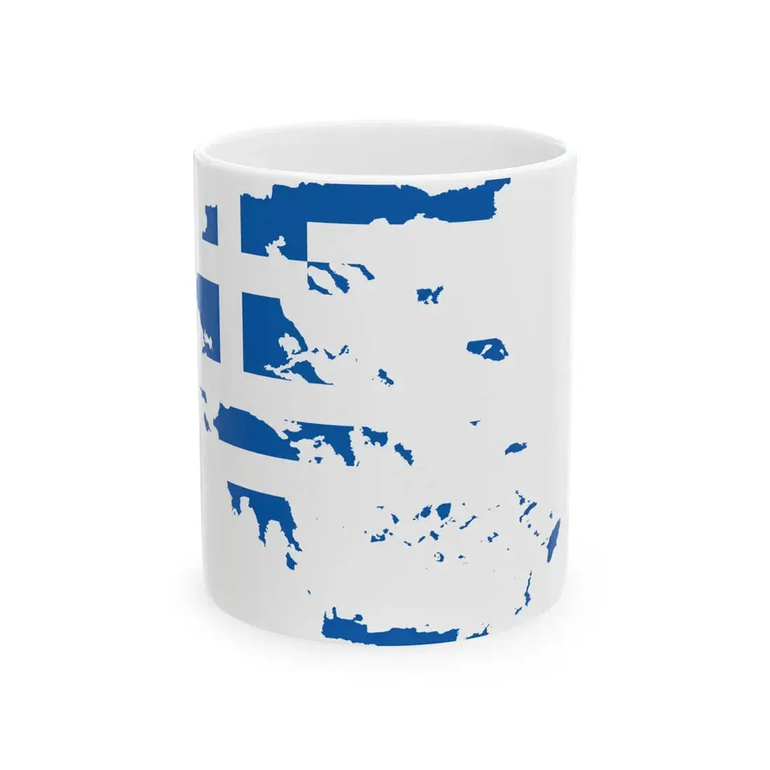 Flag-map of Greece (Greece) White Coffee Mug 11oz - Go Mug Yourself