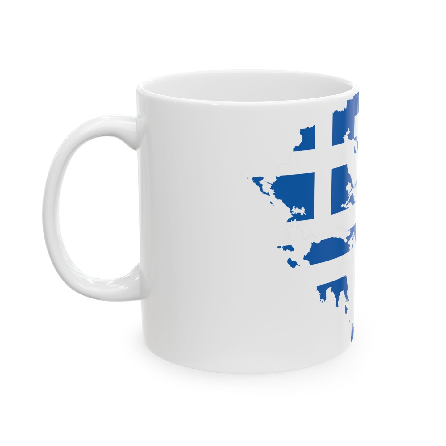 Flag-map of Greece (Greece) White Coffee Mug-Go Mug Yourself