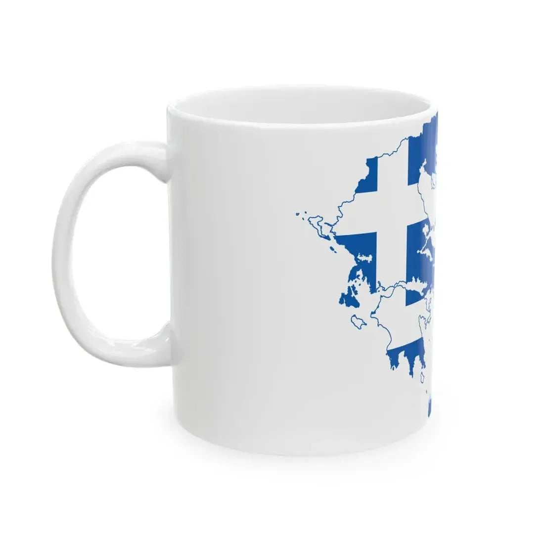 Flag-map of Greece2 (Greece) White Coffee Mug - Go Mug Yourself