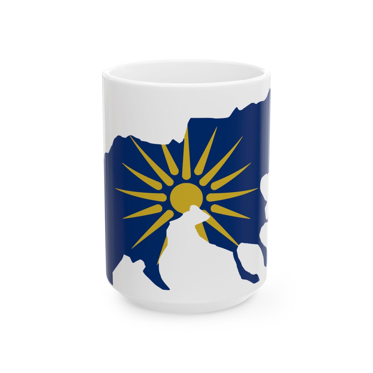 Flag-map of Greek Macedonia (Greece) White Coffee Mug-15oz-Go Mug Yourself