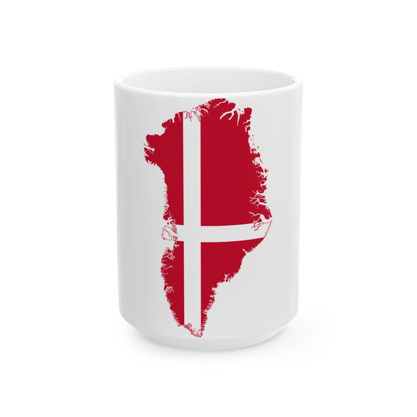 Flag map of Greenland Denmark (Denmark) White Coffee Mug-15oz-Go Mug Yourself