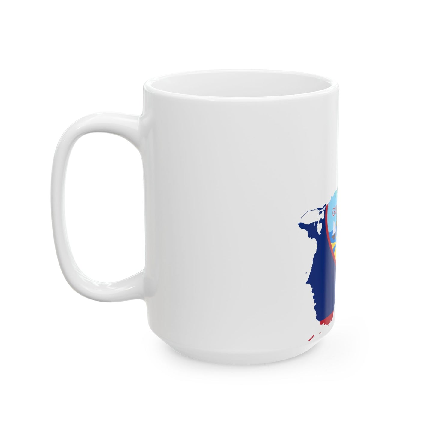 Flag map of Guam (United States) White Coffee Mug-Go Mug Yourself