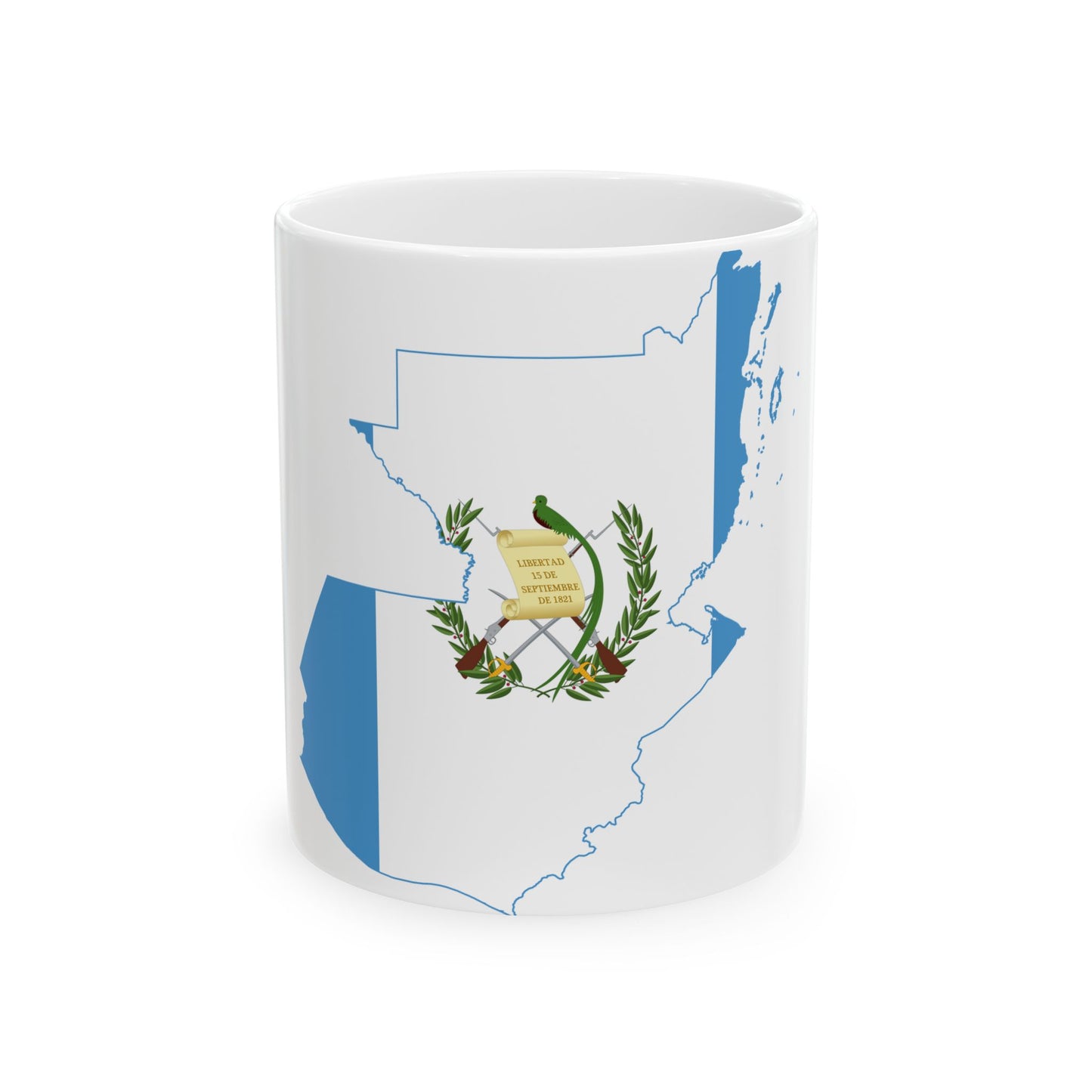 Flag-map of Guatemala Belize (Guatemala) White Coffee Mug-11oz-Go Mug Yourself