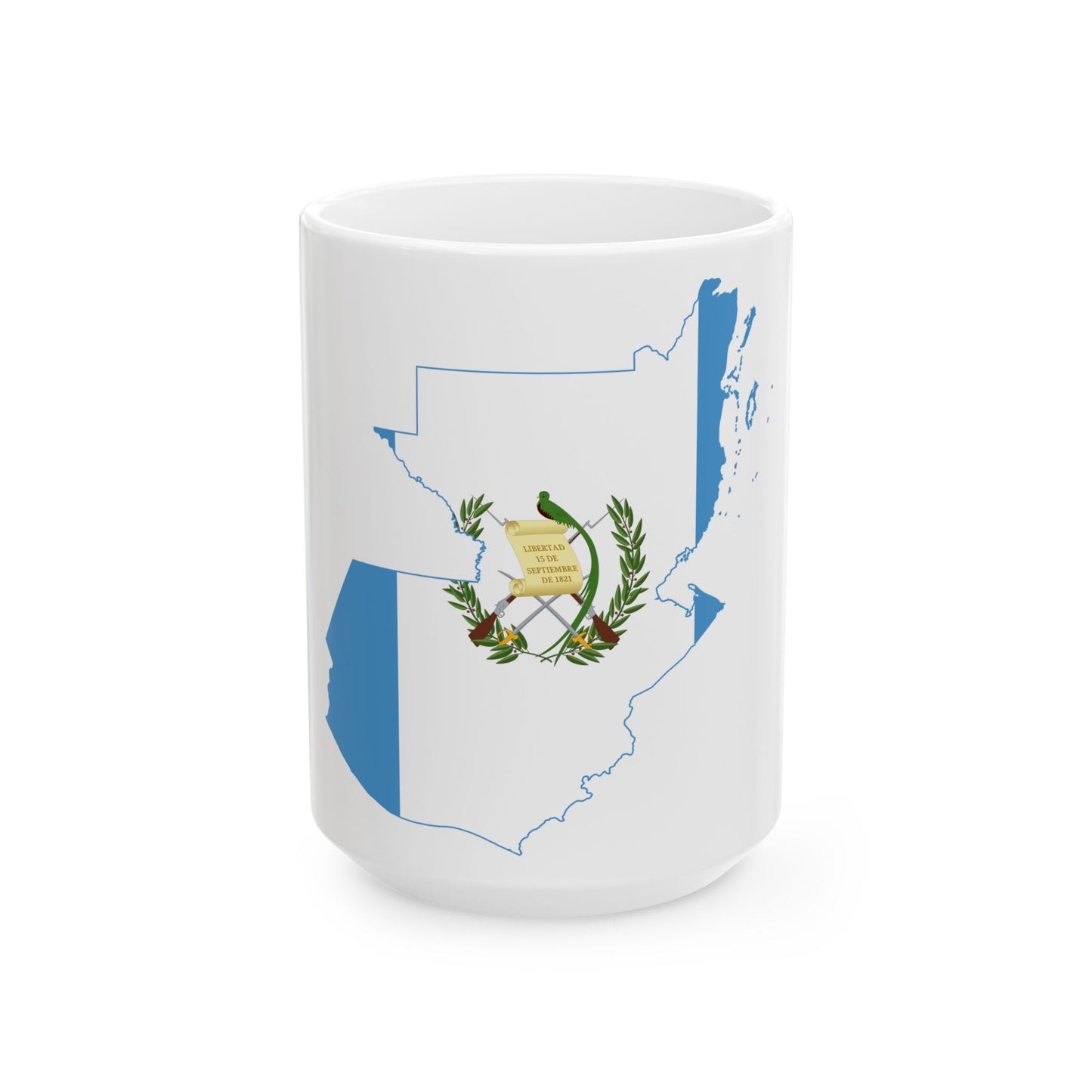 Flag-map of Guatemala Belize (Guatemala) White Coffee Mug-15oz-Go Mug Yourself