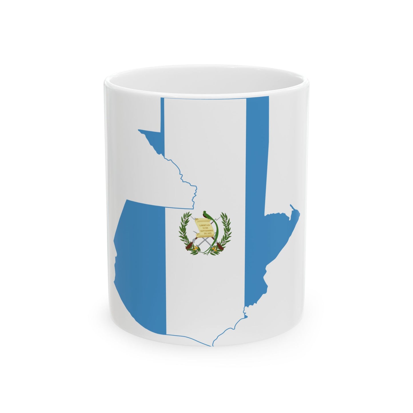 Flag map of Guatemala (Guatemala) White Coffee Mug-11oz-Go Mug Yourself
