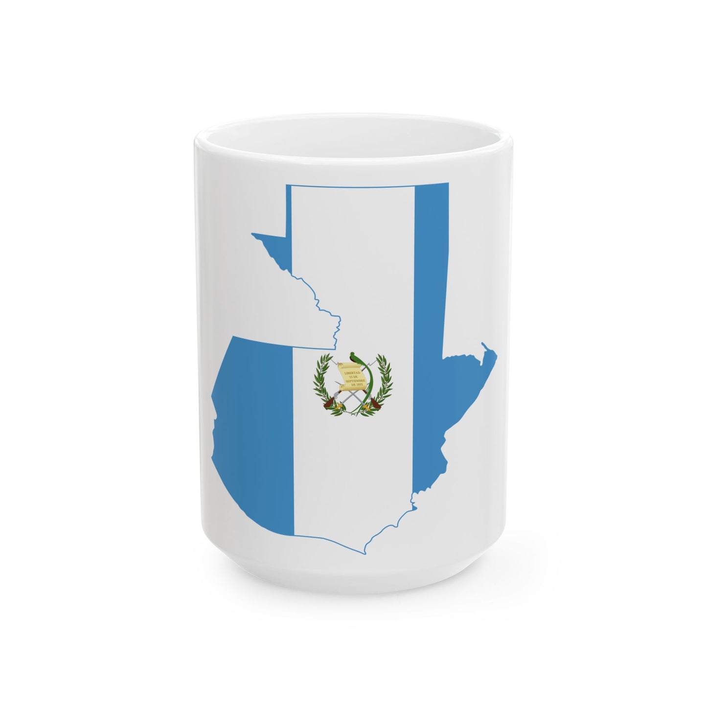 Flag map of Guatemala (Guatemala) White Coffee Mug-15oz-Go Mug Yourself