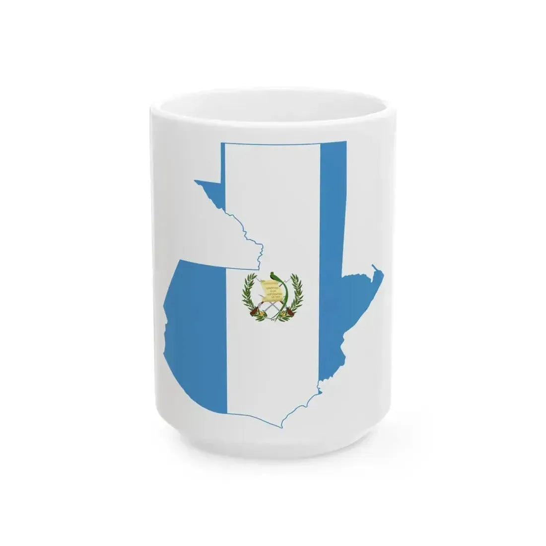 Flag map of Guatemala (Guatemala) White Coffee Mug 15oz - Go Mug Yourself
