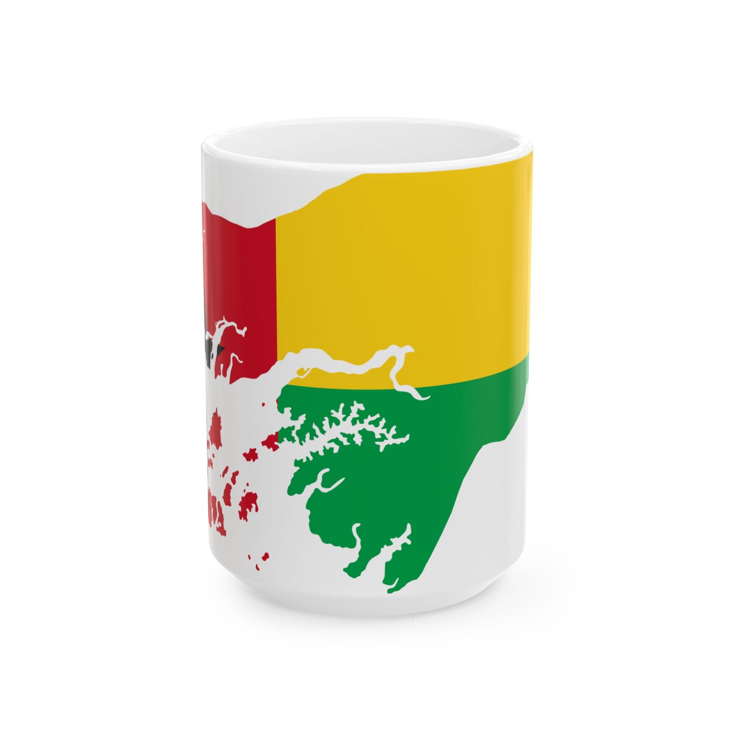 Flag map of Guinea-Bissau (Guinea) White Coffee Mug-15oz-Go Mug Yourself