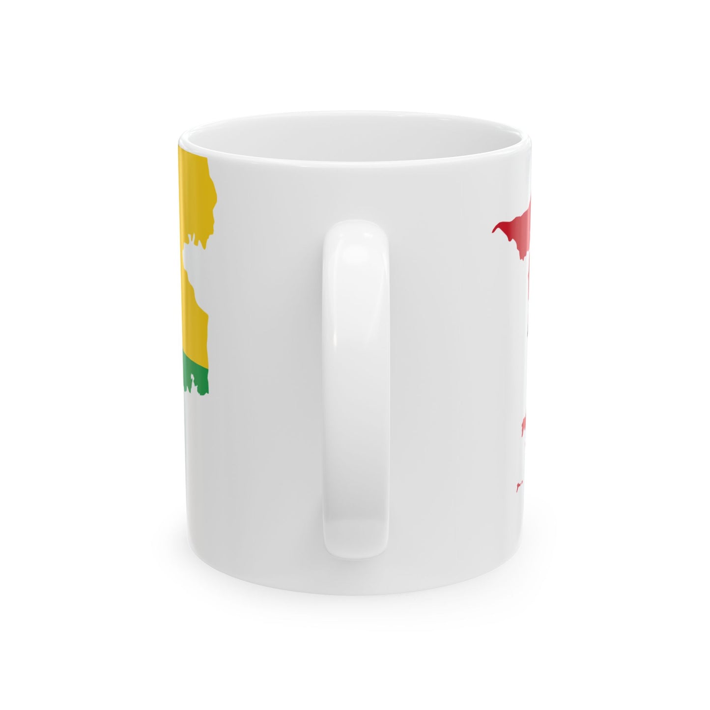 Flag map of Guinea-Bissau (Guinea) White Coffee Mug-Go Mug Yourself