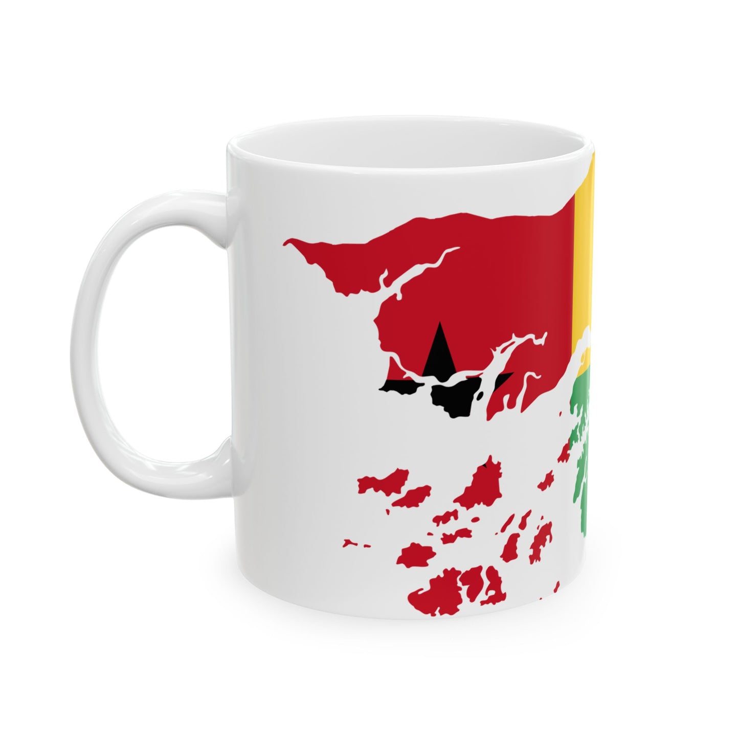 Flag map of Guinea-Bissau (Guinea) White Coffee Mug-Go Mug Yourself
