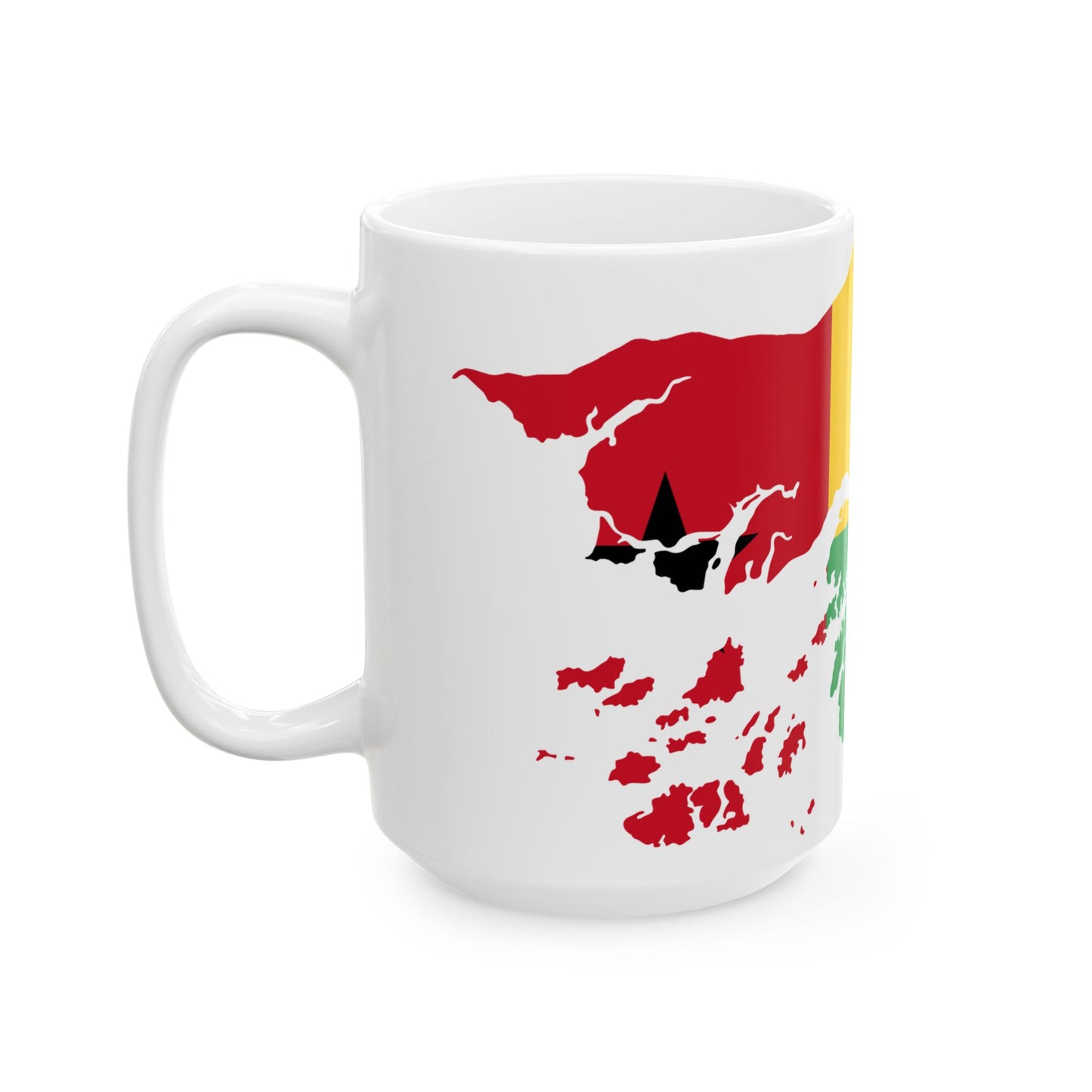 Flag map of Guinea-Bissau (Guinea) White Coffee Mug-Go Mug Yourself