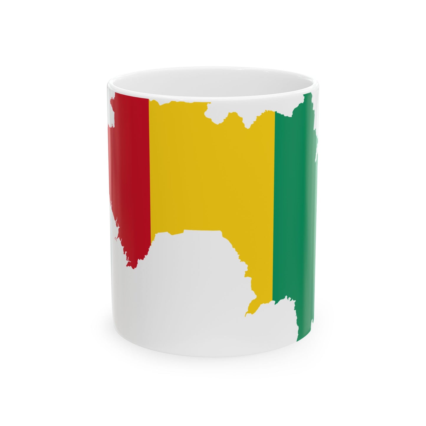 Flag map of Guinea (Guinea) White Coffee Mug-11oz-Go Mug Yourself