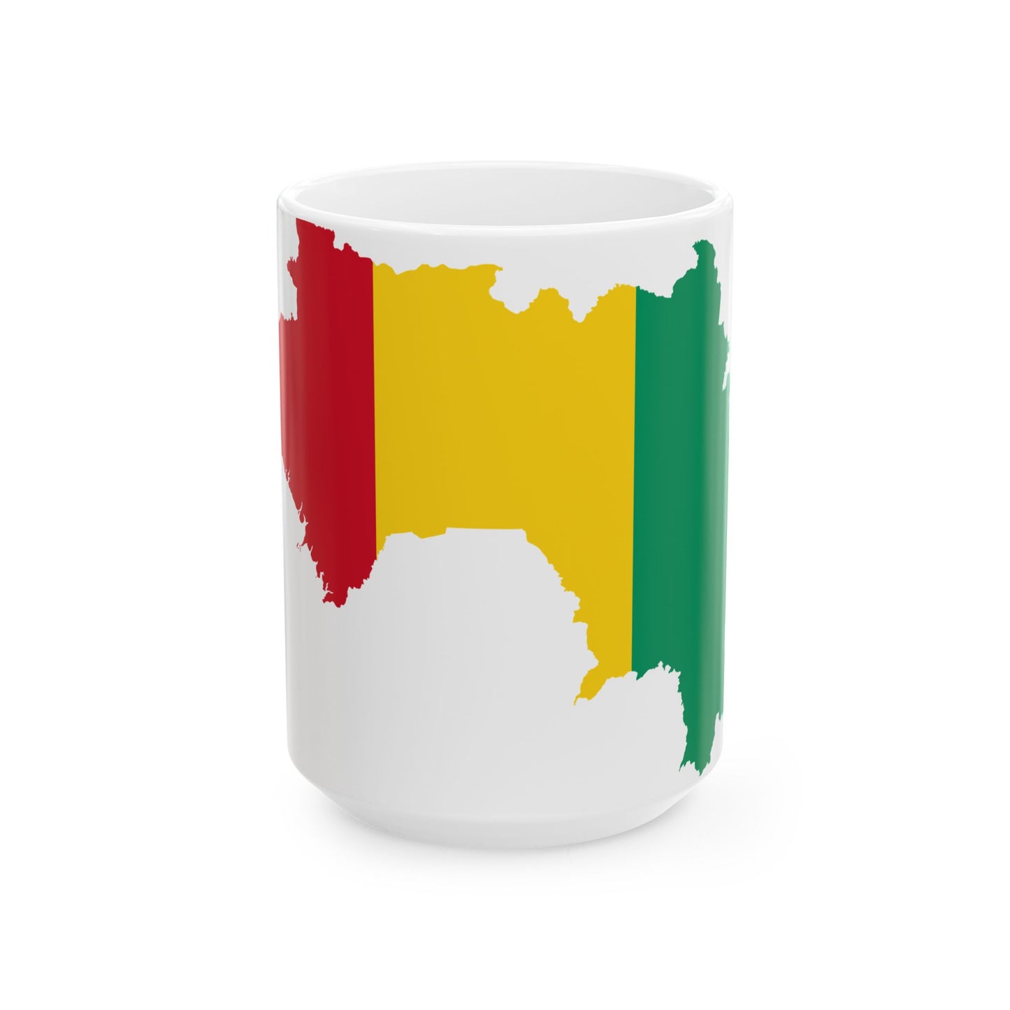 Flag map of Guinea (Guinea) White Coffee Mug-15oz-Go Mug Yourself
