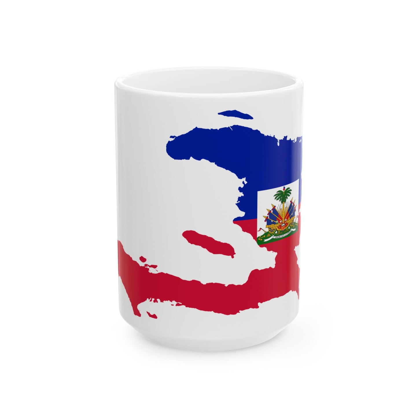 Flag map of Haiti (Haiti) White Coffee Mug-15oz-Go Mug Yourself