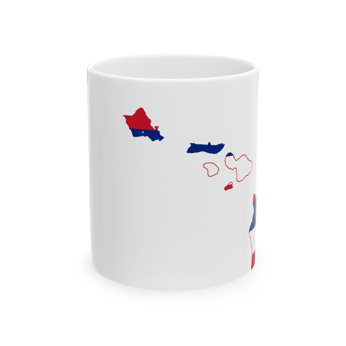 Flag-map of Hawaii (United States) White Coffee Mug-11oz-Go Mug Yourself