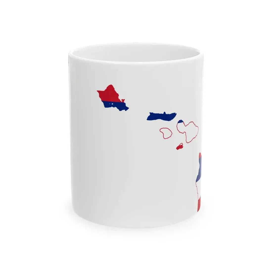 Flag-map of Hawaii (United States) White Coffee Mug 11oz - Go Mug Yourself