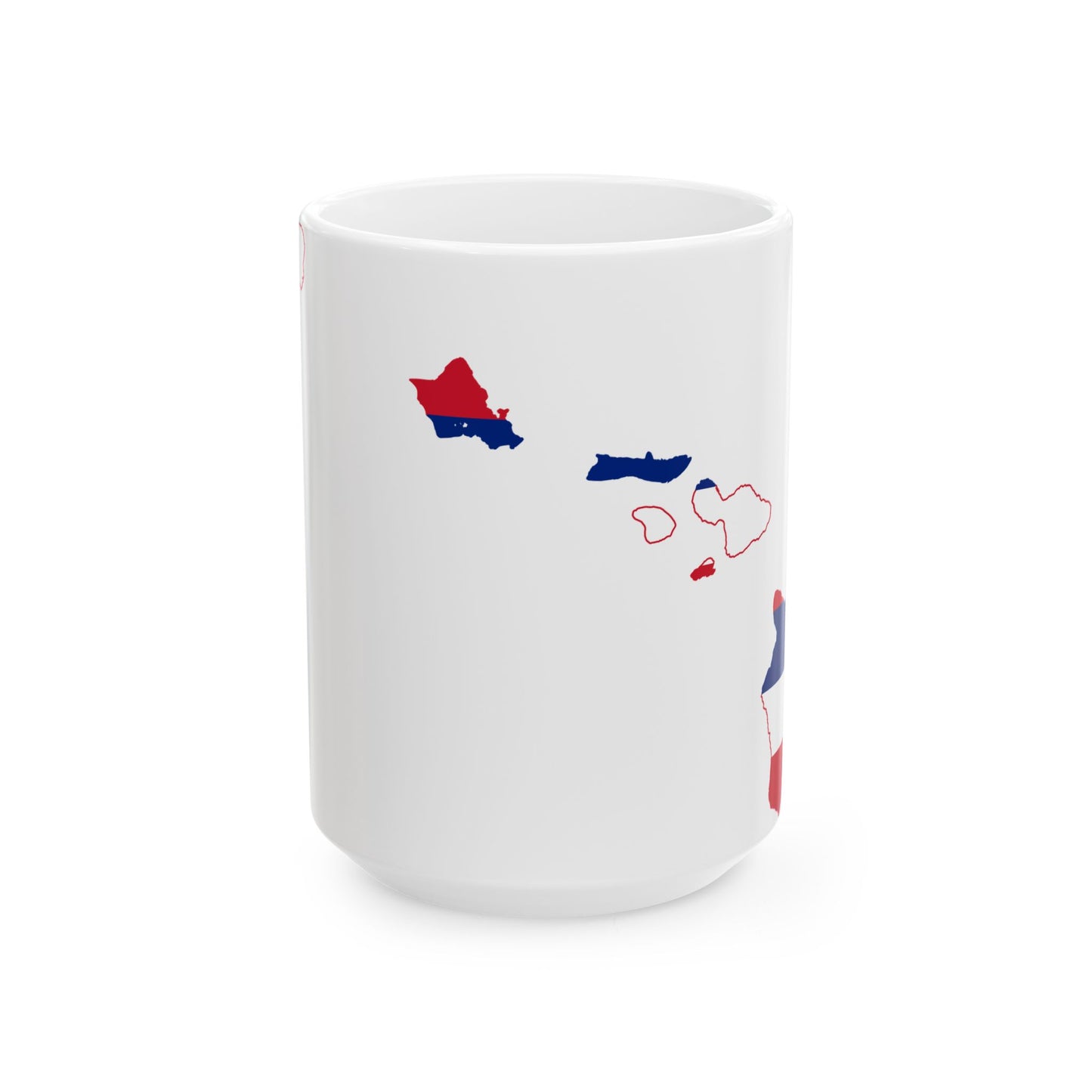 Flag-map of Hawaii (United States) White Coffee Mug-15oz-Go Mug Yourself