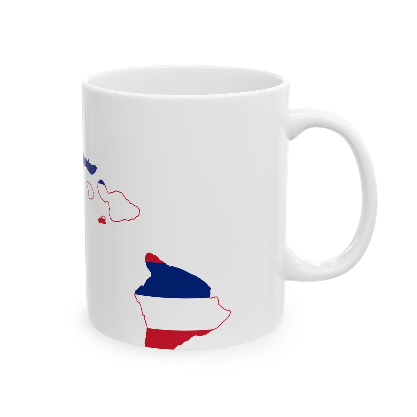 Flag-map of Hawaii (United States) White Coffee Mug-Go Mug Yourself