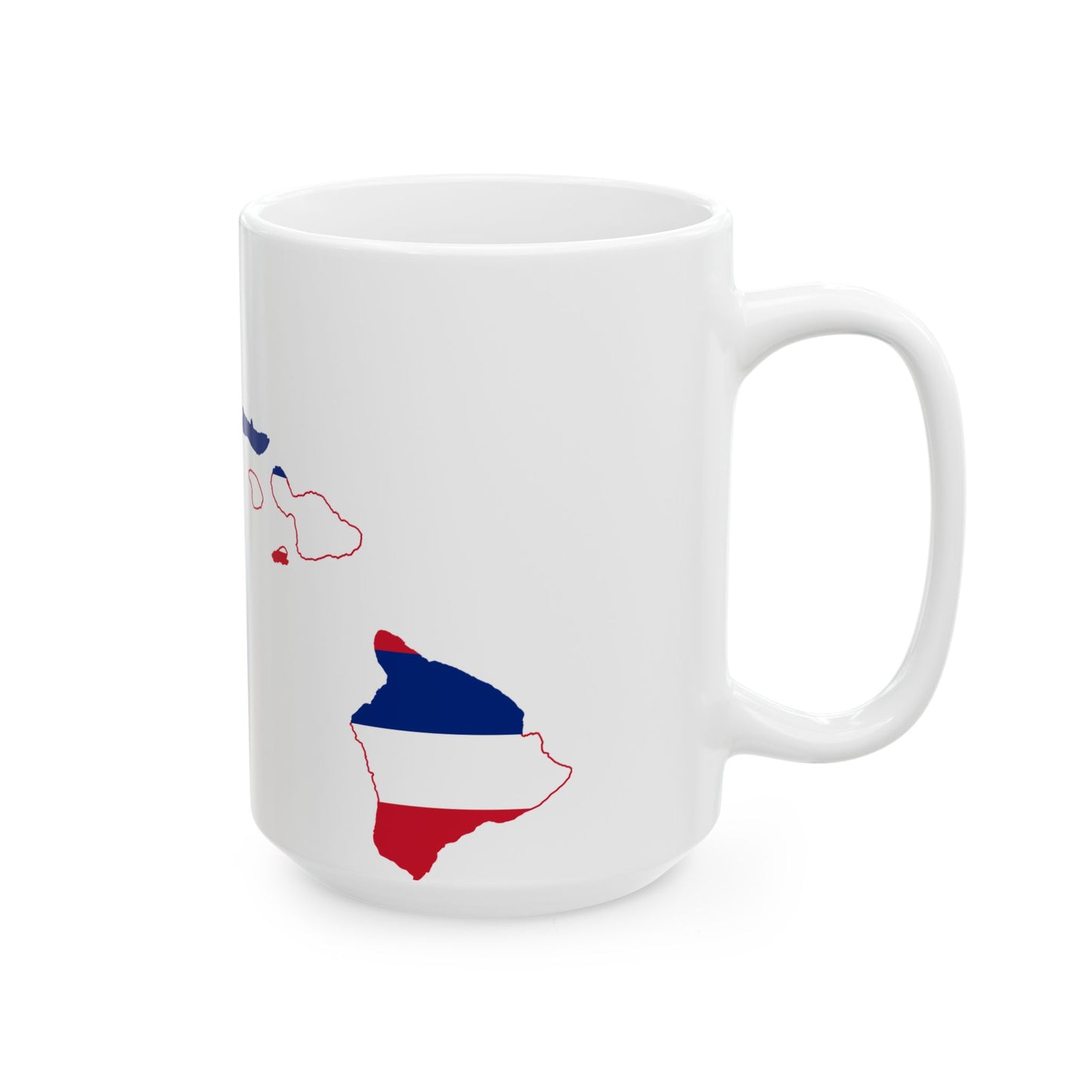 Flag-map of Hawaii (United States) White Coffee Mug-Go Mug Yourself