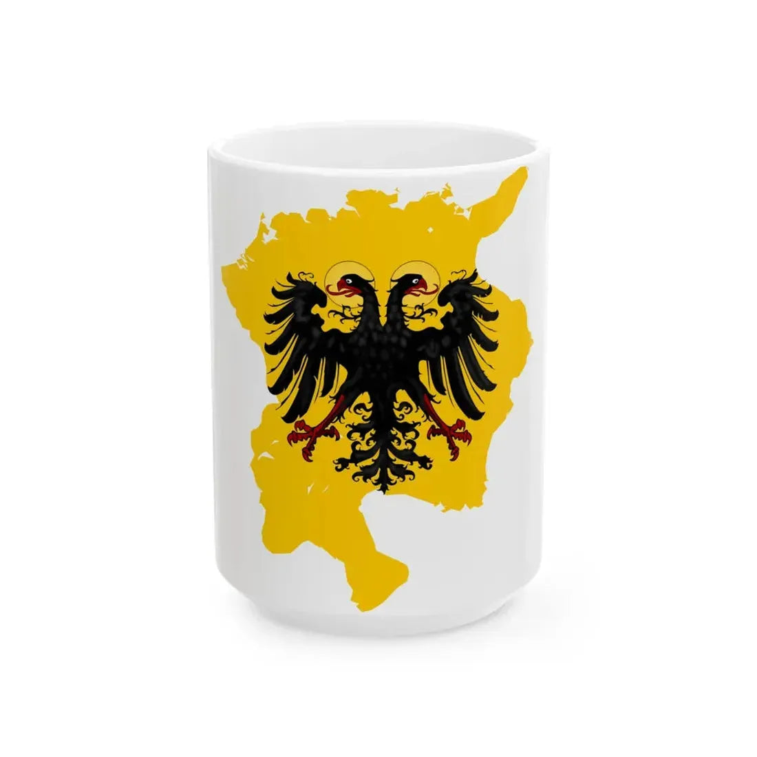 Flag-map of Holy Roman Empire 1600 (Germany) White Coffee Mug 15oz - Go Mug Yourself