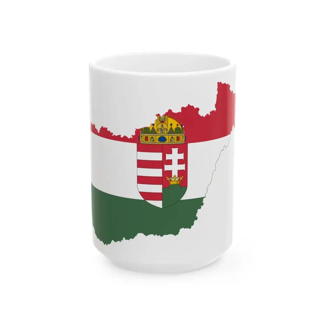Flag-map of Hungary 1939-1940 (Hungary) White Coffee Mug 15oz - Go Mug Yourself