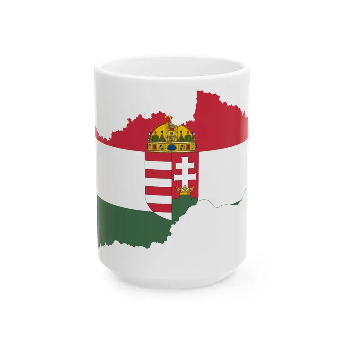 Flag-map of Hungary 1940-1941 (Hungary) White Coffee Mug 15oz - Go Mug Yourself