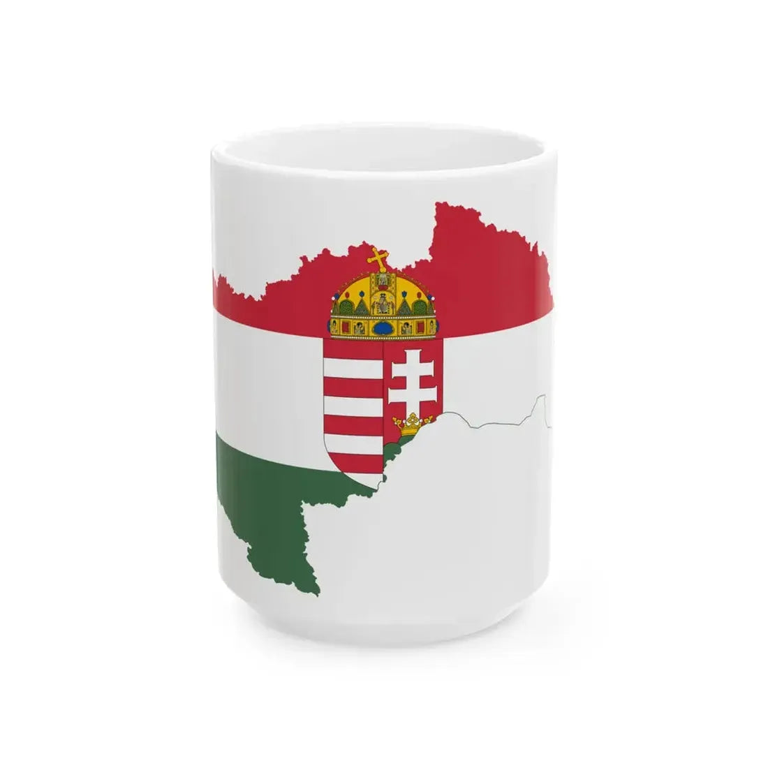 Flag-map of Hungary 1941-1945 (Hungary) White Coffee Mug 15oz - Go Mug Yourself