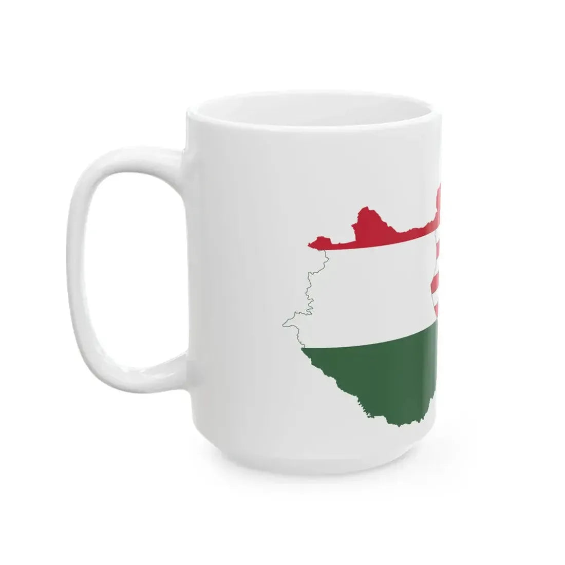 Flag-map of Hungary 1947-1949 1956-1957 (Hungary) White Coffee Mug - Go Mug Yourself