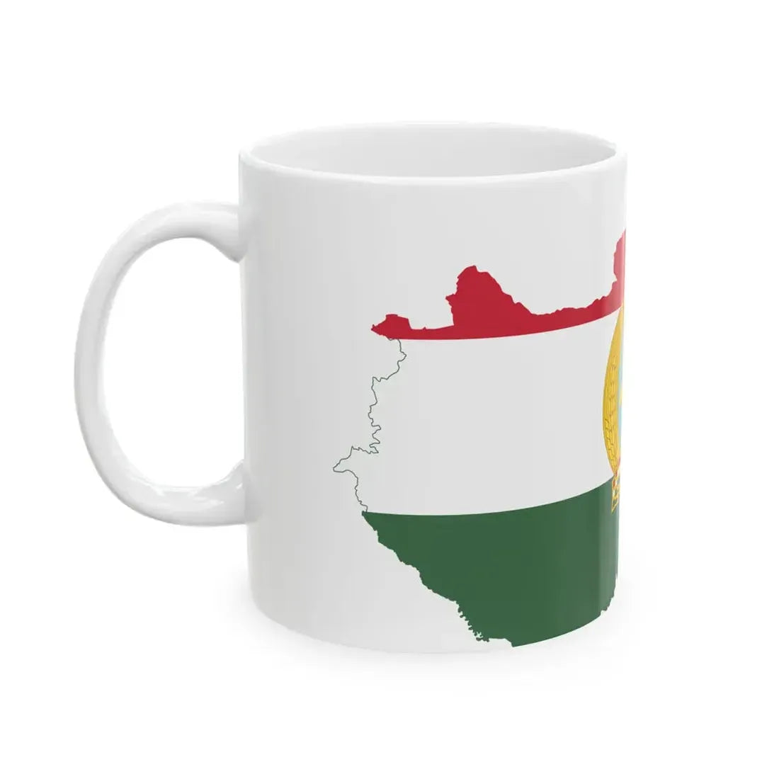 Flag-map of Hungary 1949-1956 (Hungary) White Coffee Mug - Go Mug Yourself