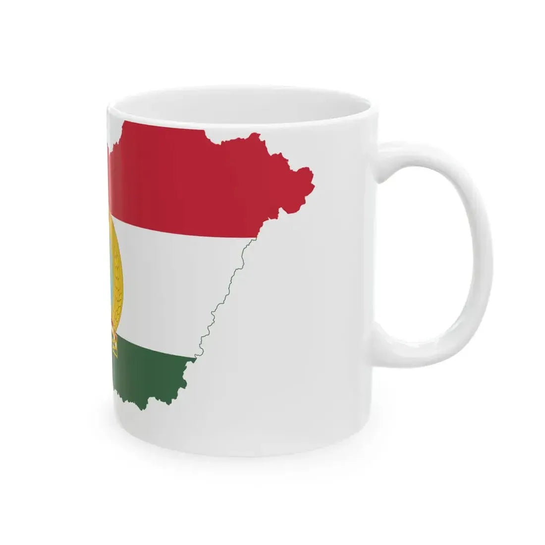 Flag-map of Hungary 1949-1956 (Hungary) White Coffee Mug - Go Mug Yourself